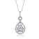 Pear Shape CZ Door Knocker Love Knot Pendant In White Rhodium Over Brass