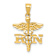 14k Yellow Gold Diamond-Cut and Textured RN Pendant