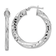 Rhodium Over Sterling Silver 3x33mm Diamond-Cut Twisted Tube Hoop Earrings