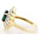 Lab-Created Emerald And White Zircon Ring In 18K Gold Over Sterling
Silver 2.23ctw