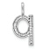 14K White Gold Diamond Lower Case Letter Q Initial Pendant