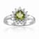 Heart Shape Peridot with White Topaz Accents Sterling Silver Ring, 1.30ctw