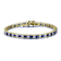 Sapphire Color CZ Tennis Bracelet In 14K Gold Over Sterling Silver