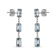 Blue Topaz 7x5mm Rectangular Octagonal 14K White Gold Dangle Earrings