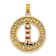 14k Yellow Gold Textured Hilton Head Island with Enameled Lighthouse in
Circle Charm