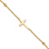 14k Yellow Gold Diamond-Cut Beaded Cross Bracelet