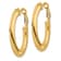 14k Yellow Gold Polished 1 7/16" Knife Edge Oval Hoop Earrings