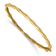 14k Yellow Gold 4mm Bamboo Design Diamond Hinged Bangle