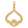 14k Yellow Gold Polished and Textured Claddagh Pendant