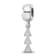 Rhodium Over Sterling Silver LogoArt Delta Delta Delta Vertical Letters
on Bead