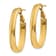 14k Yellow Gold 1 5/16" Oval Hoop Earrings