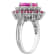 Sterling Silver Lab Created Pink Sapphire, Ruby and White Sapphire Ring 4.0ctw