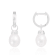 8-8.5mm White Cultured Freshwater Pearl Rhodium Over Sterling Silver Earrings
