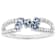Aquamarine And Lab-Grown Diamond Bypass Ring In Sterling Silver
