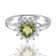 Heart Shape Peridot with White Topaz Accents Sterling Silver Ring, 1.30ctw