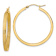 14K Yellow Gold Polished and Brushed 1 1/2" Hoop Earrings