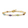 10k Yellow Gold and 10k White Gold Rainbow Gemstone and Diamond Infinity Bracelet