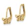 14K Yellow Gold Polished Butterfly Leverback Earrings