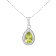 Pear Shape Peridot with Moissanite Accents Rhodium Over Sterling Silver
Pendant with Chain