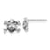 Rhodium Over Sterling Silver Antiqued Skull and Crossbones Post Earrings