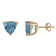 Swiss Blue Topaz Trillion 14K Yellow Gold Stud Earrings, 2ctw
