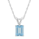 8x6mm Emerald Cut Aquamarine 14k White Gold Pendant With Chain