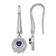 Rhodium Over Sterling Silver Polished Cubic Zirconia and Blue Glass
Dangle Earrings