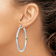 Rhodium Over 14k White Gold Polished 2 3/16" Tube Hoop Earrings