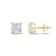White Cubic Zirconia 14k Yellow Gold Studs With Velvet Gift Box 4.00ctw