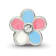 Sterling Silver Enameled Flower CZ Bead