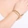 Initial L CZ Beaded Bracelet Set In 14K Gold Over Brass 0.09ctw