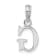 Sterling Silver Polished Block Initial -G- Pendant