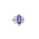 Rhodium Over Sterling Silver Marquise Tanzanite and White Zircon Ring 2.23ctw