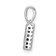 14K White Gold Diamond Letter M Initial with Bail Pendant
