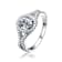 CZ Halo Solitaire Ring In Sterling Silver