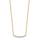 14K Yellow Gold Diamond Curved Bar 16 Inch with 2 Inch Extension Necklace