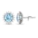 1.30ctw 14K White Gold Aquamarine and White Diamond Halo Earrings