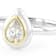 Pear Moissanite Solitaire Pendant Necklace In Two-Tone Gold