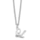 Rhodium Over Sterling Silver Letter L Initial Necklace