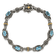 Sterling Silver with 14K Gold Over Sterling Silver Oxidized Swiss Blue
Topaz Bracelet