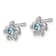Rhodium Over Sterling Silver Crystal Inlay Tiny Turtle Earrings