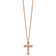14K Rose Gold Over Sterling Silver Cubic Zirconia Cross with 2 Inch
Extension Necklace