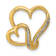 14K Two-tone Gold Diamond Double Heart Chain Slide Pendant
