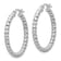 Rhodium Over Sterling Silver Polished 3mm Beaded Hoop Earrings