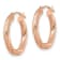 10k Rose Gold 21mm x 3mm Textured Hinged Hoop Earrings