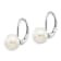 Rhodium Over 14K White Gold 8-9mm Round Freshwater Cultured Pearl
Leverback Earrings