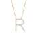 Lab-Grown Diamond Initial R Necklace In 14K Gold Over Sterling Silver 0.50ctw
