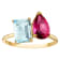 10K Yellow Gold Blue and Pink Topaz Ring 2.75ctw