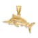 14k Yellow Gold Diamond-Cut and Brushed Marlin Fish Pendant