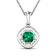 2.07ctw 14K White Gold Zambian Emerald and White Diamond Pendant with 18
inch Cable Chain
